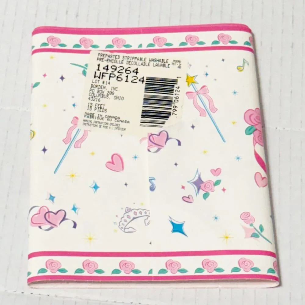 Vtg Barbie Prepasted Decorative Border 5 yd x 6.83